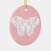 vlinderroze en wit omhulsel keramisch ornament (Rechts)