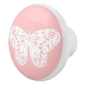 vlinderroze en wit omhulsel keramische knop (Rechts)