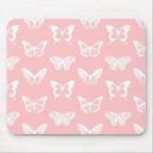 vlinderroze en wit omhulsel muismat (Voorkant)