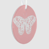 vlinderroze en wit omhulsel ornament (voorkant)