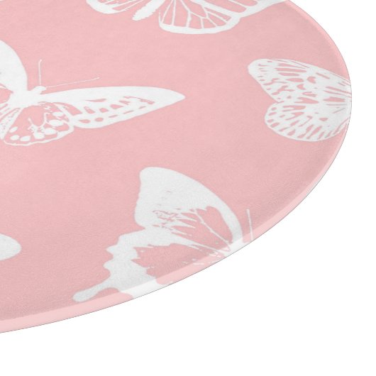 vlinderroze en wit omhulsel snijplank (Hoek)