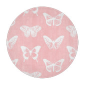 vlinderroze en wit omhulsel snijplank (Voorkant)