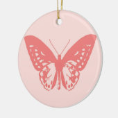 vlinderroze koraalroze keramisch ornament (Links)