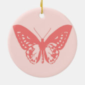 vlinderroze koraalroze keramisch ornament (Achterkant)