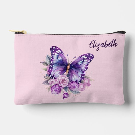 Vlinderroze paarse bloemen etui (Voorkant)