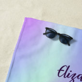 Vlinderroze paarse bloemen holografisch strandlaken (In situ)