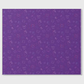 Vlinderroze, Paarse en Blauwe Patroon Cadeaupapier (Vlak)