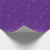 Vlinderroze, Paarse en Blauwe Patroon Cadeaupapier (Hoek)