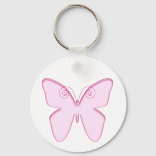 vlinderroze sleutelhanger