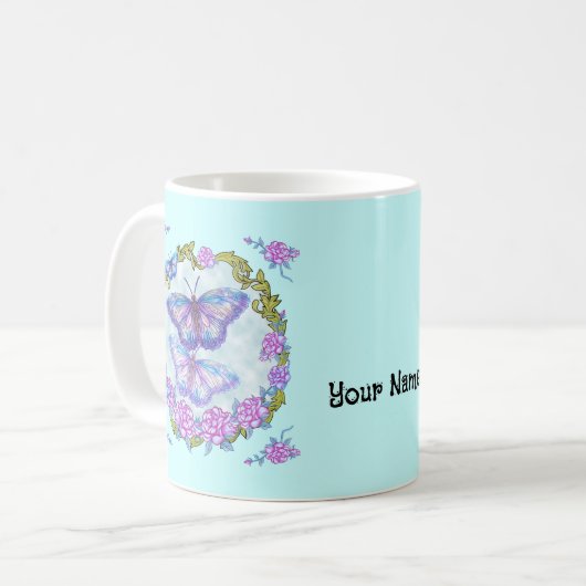 Vlinderrozen mok (Voorkant links)