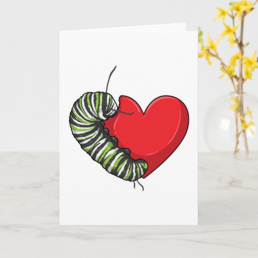 Vlinderrupsliefdeshart Kaart (Gele Bloem)