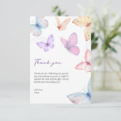 Vlinders 1e verjaardag Schattige Handgeschreven Bedankkaart (Staand voorkant)