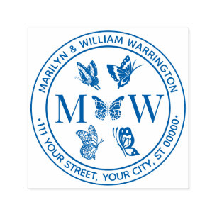 Vlinders #4 Koppel Trouw 2 Initiële Adres Zelfinktende Stempel