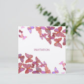 Vlinders Aangenaam Uitnodiging (Staand voorkant)