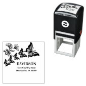 Vlinders Aangepaste Familienaam en Adres  Zelfinktende Stempel (In situ)