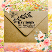 Vlinders Aangepaste Familienaam en Adres  Zelfinktende Stempel