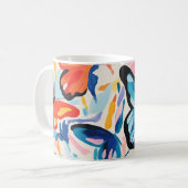 Vlinders abstract schilderij. koffiemok (Voorkant links)