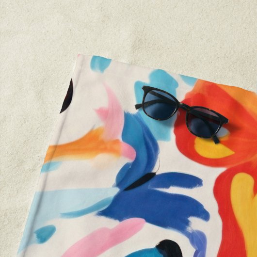 Vlinders abstract schilderij. strandlaken (In situ)