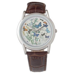Vlinders Afbeelding. Patroon van vlinders op een Horloge