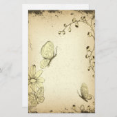 Vlinders Antiek briefpapier (Voorkant / Achterkant)
