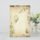 Vlinders Antiek briefpapier (Staand voorkant)
