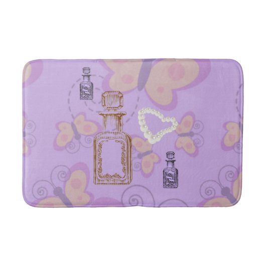 Vlinders Apothecary & Pearl Hearts MediumBath Mat (Voorkant)