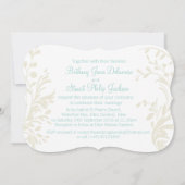 Vlinders aqua blauwgroen crème bruiloft uitnodigin kaart (Achterkant)