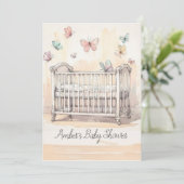 Vlinders Baby Shower Digitale Download Uitnodiging (Staand voorkant)