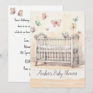 Vlinders Baby Shower Digitale Download Uitnodiging