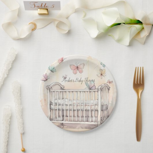 Vlinders Baby Shower Papieren Bordje (Huwelijk)