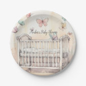 Vlinders Baby Shower Papieren Bordje (Voorkant)
