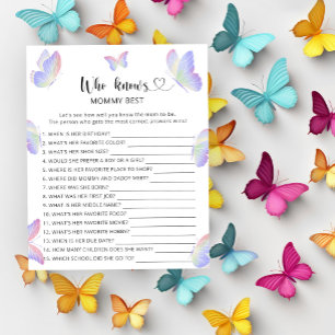 Vlinders babyshower, Wie kent mama het beste