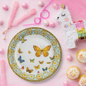  vlinders barokke stijl china papieren bordje (Feest)