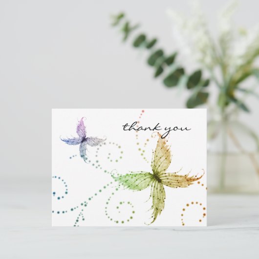 Vlinders Bedankt Briefkaart (Staand voorkant)