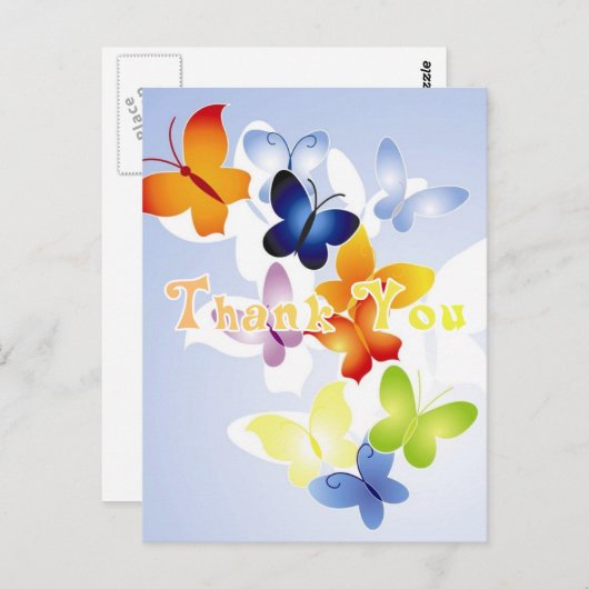 Vlinders Bedankt Opmerking Briefkaart (Voorkant / Achterkant)