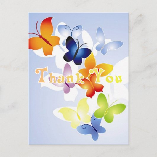 Vlinders Bedankt Opmerking Briefkaart (Voorkant)