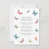 Vlinders begrafenis gebed gedicht Kaart (Achterkant)