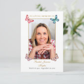 Vlinders Begrafenisgedicht Fotokaart (Staand voorkant)