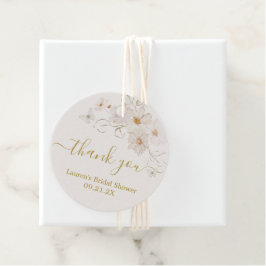 Vlinders Beige Bloemen Favor Tags Bedankjes Labels