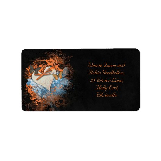 Vlinders bij Samhain Handfasting Adresetiketten Etiket (Voorkant)