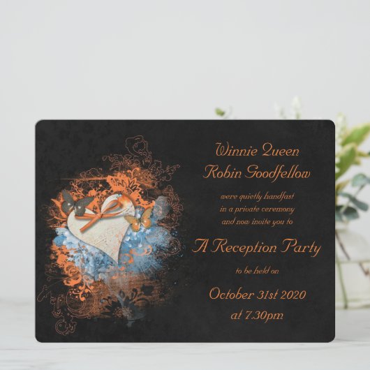 Vlinders bij Samhain Receptie Uitnodiging (Staand voorkant)