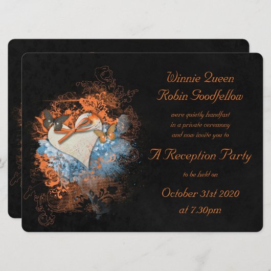 Vlinders bij Samhain Receptie Uitnodiging (Voorkant / Achterkant)