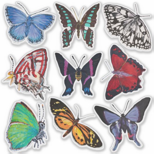 Vlinders (Blad 1 Alfabet van Vlinders) Sticker (Voorkant)