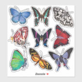 Vlinders (Blad 1 Alfabet van Vlinders) Sticker (Vel)