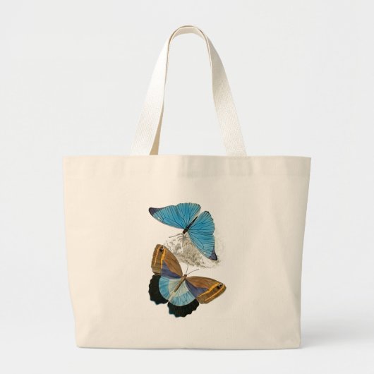 Vlinders - Blauw Grote Tote Bag (Voorkant)