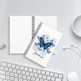 Vlinders blauw - Harde kaft spiraal planner
