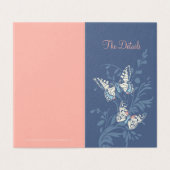 Vlinders blauw koraal bruiloft detail schema kaart (Buitenkant ongevouwen)