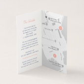 Vlinders blauw koraal bruiloft detail schema kaart (Binnen)