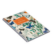   vlinders blauw Oranje naam Notitieboek (Rechterzijde)