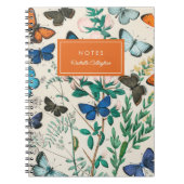   vlinders blauw Oranje naam Notitieboek (Voorkant)